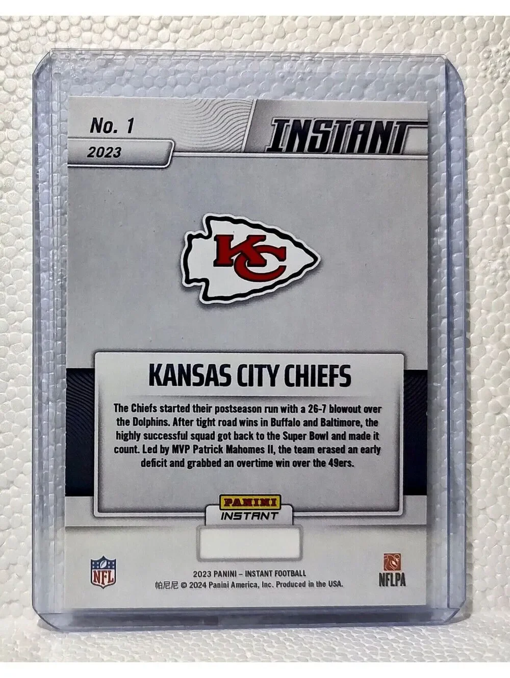 2023 Kansas City Chiefs Panini NFL Superbowl LVIII Champions #1 Card